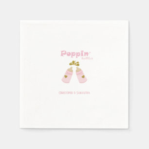 Roze Poppin Flessen Meisje Baby shower Servet