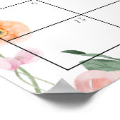 Roze Poppy Baby shower Guess Vervaldatum Kalender Poster (Hoek)