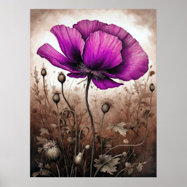 Roze Poppy Bloemen Wildflowers Blossom Mooi Poster