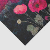 Roze Poppy Boerderij bij zonsondergang, levendige Tissuepapier (Detail)