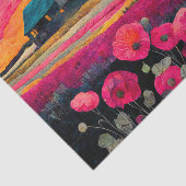 Roze Poppy Boerderij Collage Tissuepapier (Detail)