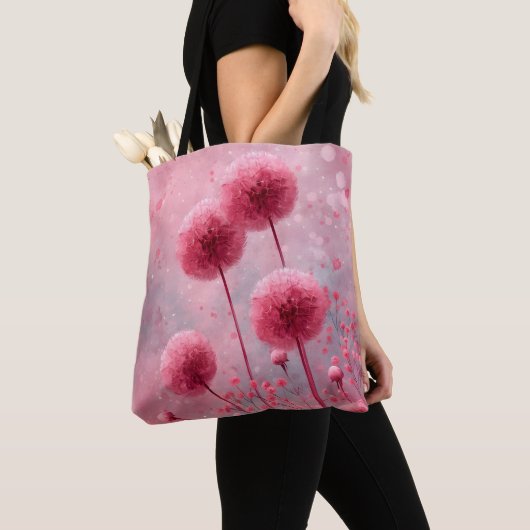 Roze Poppy Canvas tas (Dichtbij)