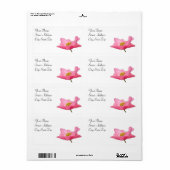 Roze Poppy Corner Etiket (Full Sheet)
