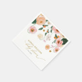 Roze Poppy Floral Baby shower servetten (Hoek)