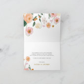 Roze Poppy Floral bruiloft bedankje Bedankkaart (Binnen)