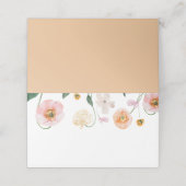 Roze Poppy Floral bruiloft Plaatskaartje (Buitenkant ongevouwen)