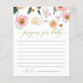 Roze Poppy Flowers Baby shower Gebed Kaart (Voorkant)