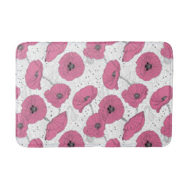 Roze poppy Flowers badmatten
