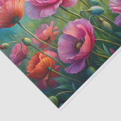 Roze Poppy Garden Bloemen Decoupage Tissuepapier (Detail)