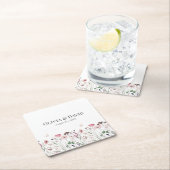 Roze Poppy Meadow Bruiloft Kartonnen Onderzetters (Insitu)