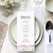 Roze Poppy Meadow Bruiloft Menu Kaart