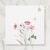 Roze Poppy Meadow Bruiloft Welkomstgeschenk Label (Achterkant)