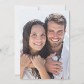 Roze Poppy Meadow met Paar Foto Bruiloft Kaart (Achterkant)