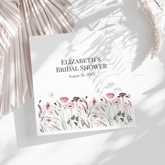 Roze Poppy Meadow Vrijgezellenfeest servetten