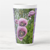 Roze Poppy Pansies Viola Shabby floral Latte Mok (Voorkant)