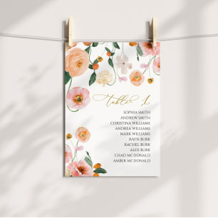 Roze Poppy Trouwtafel nummer 1 Zitkaart Kaart
