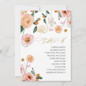 Roze Poppy Trouwtafel Nummer 4 Zitkaarten Kaart (Voorkant)