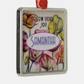 Roze Poppy Waterverf Childs Naam Decoratie (Rechts)