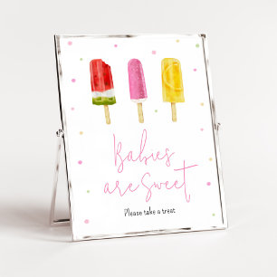 Roze Popsicle Baby shower Baby's zijn zoet Poster
