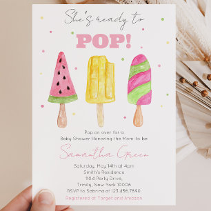 Roze Popsicle Baby Shower Kaart