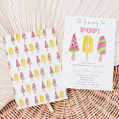 Roze Popsicle Baby Shower Kaart