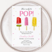 Roze Popsicle Baby Shower  Kaart