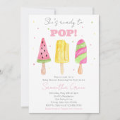 Roze Popsicle Baby Shower Kaart (Voorkant)