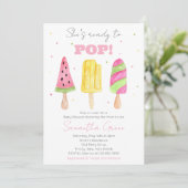 Roze Popsicle Baby shower Kaart (Staand voorkant)