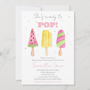Roze Popsicle Baby shower Kaart