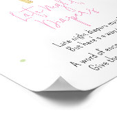 Roze Popsicle Baby shower Late Night Luiers Poster (Hoek)