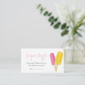 Roze Popsicle Baby shower Luier Raffle Informatiekaartje (Staand voorkant)