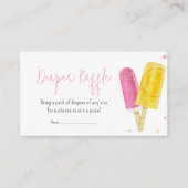 Roze Popsicle Baby shower Luier Raffle Informatiekaartje (Voorkant)