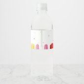 Roze Popsicle Baby shower Welkomstbord Waterfles Etiket (Achterkant)