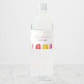 Roze Popsicle Baby shower Welkomstbord Waterfles Etiket (Voorkant)