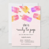 Roze Popsicle Babyborrel om op te springen Kaart (Voorkant)