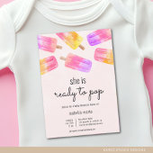 Roze Popsicle Klaar voor Pop Baby shower Kaart