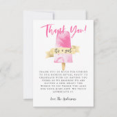 Roze Popsicle Meisje Geslacht Onthullen Partij Bedankkaart (Voorkant)