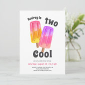 Roze Popsicles Meisje 2de Verjaardag Kaart (Staand voorkant)