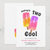 Roze Popsicles Meisje 2de Verjaardag Kaart (Voorkant / Achterkant)