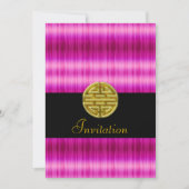 Roze Populaire uitnodiging met Chinees symbool (Voorkant)