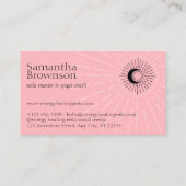 Roze Populaire ventilatorenergie — Healing Sun Visitekaartje (Achterkant)