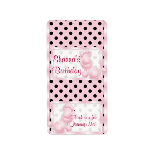 Roze portaalfolie op jaarbasis miniatuurstaafdekse etiket (Voorkant)