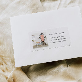 Roze portier Verplaatsende Aankondiging Adres labe Etiket