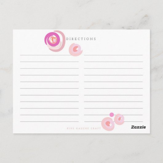 Roze posieontvangstkaart briefkaart (Achterkant)