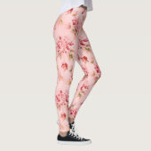 Roze Posies Bloemen Bloemen Waterverf Art Leggings (Rechts)