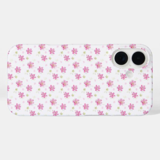 Roze posies Case-Mate iPhone case (Achterkant (horizontaal))