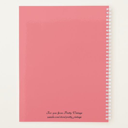 Roze Posies en Kant Naam Planner (Achterkant)
