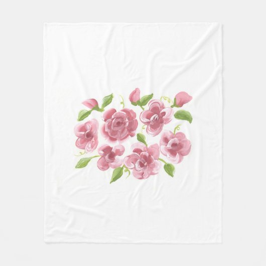 Roze posies Fleece Blanket (Voorkant)