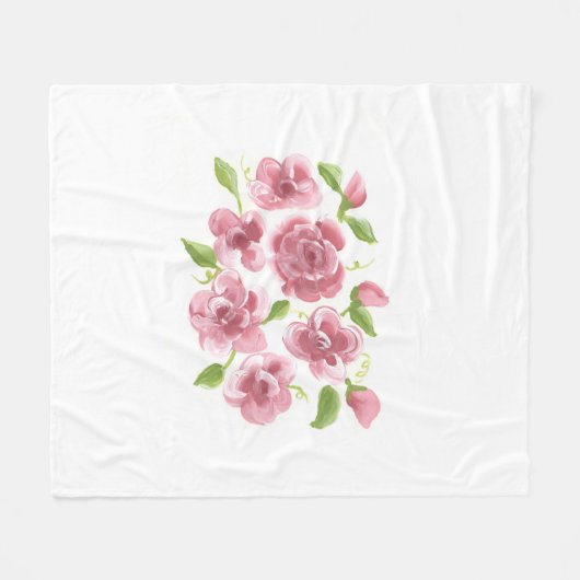 Roze posies Fleece Blanket (Voorkant (Horizontaal))