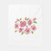 Roze posies Fleece Blanket Deken (Voorkant)